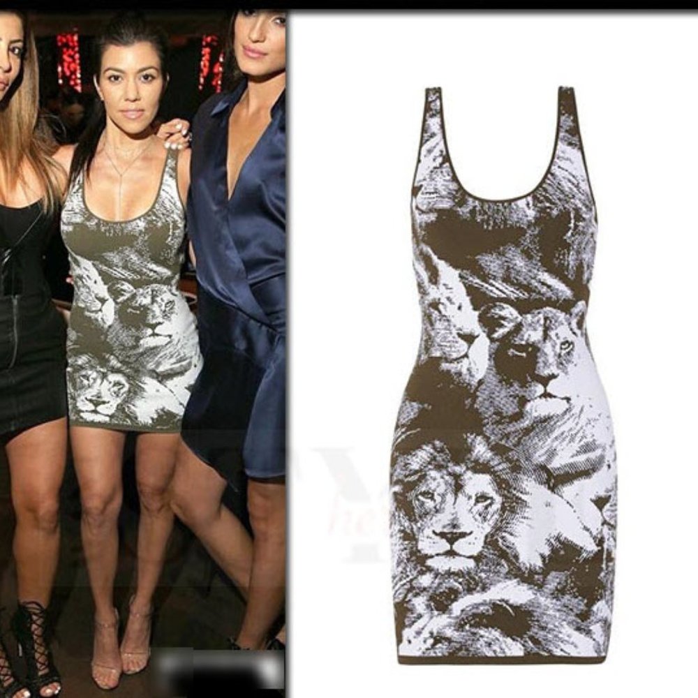 Authentic ROBERTO CAVALLI Lion Bodycon Dress